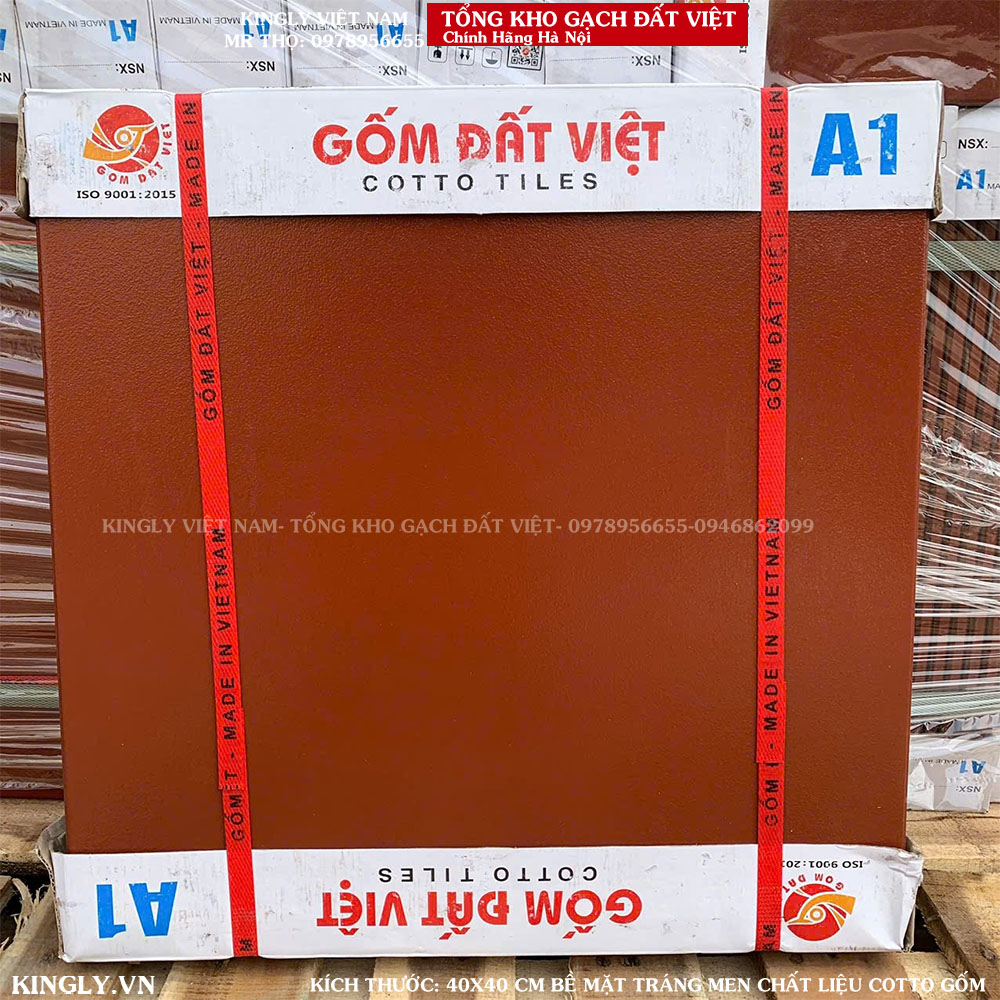 Gạch đỏ tráng men Đất Việt 40x40 A1